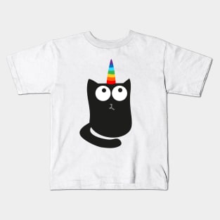 Black Caticorn Kids T-Shirt